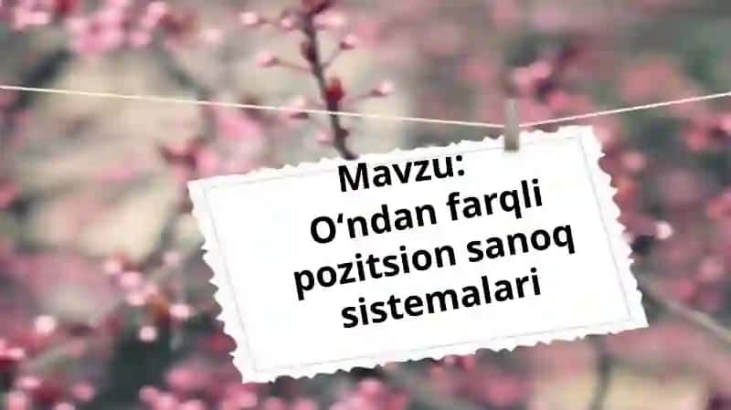 Matematika oʻqish savodxonligi va unioʻqitish metodikasi 2