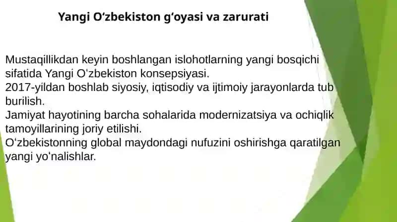 Yangi O'zbekiston Taraqqiyot Omillari 2