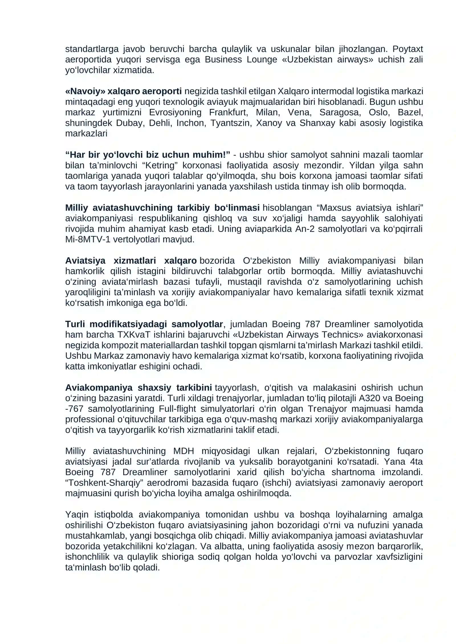 O`zbekiston havo yo`llari 2