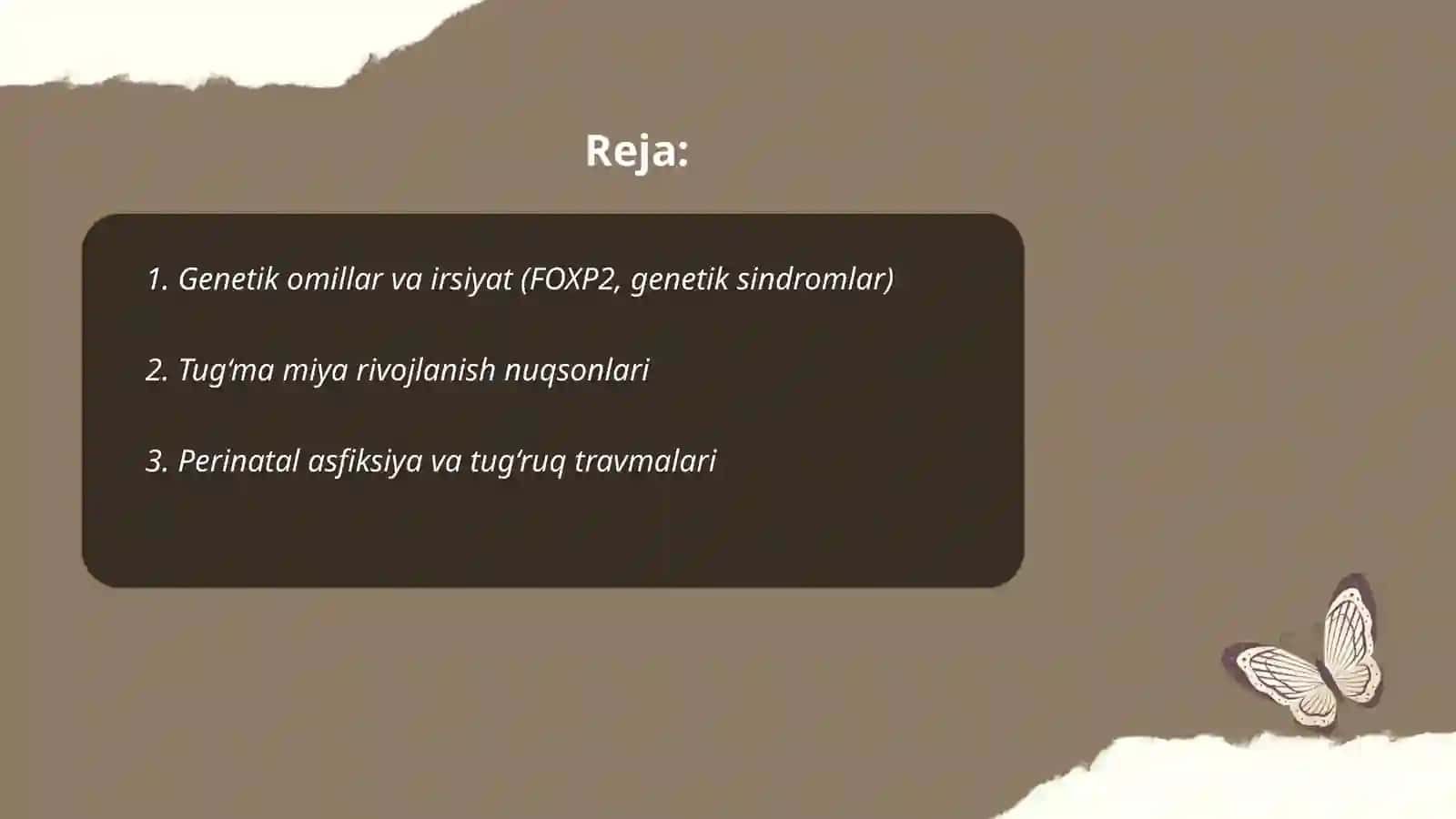 Nutq buzilishlari etiologiyasi 2