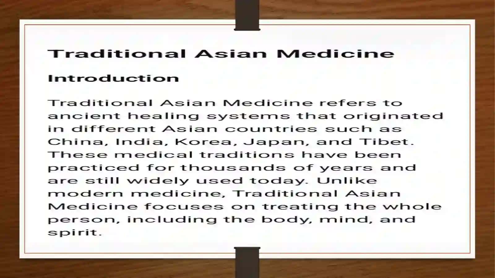 Traditional Asian Medical 2