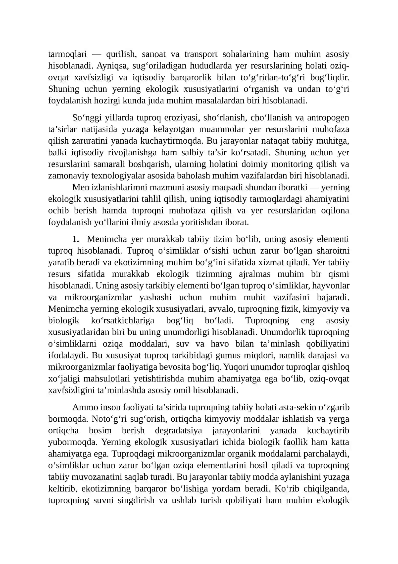 Yerdan resurslaridan foydalanish 2