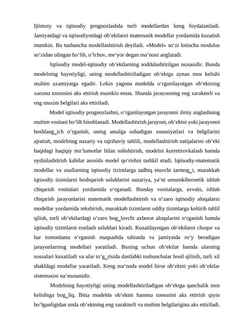 Ijtimoiy va iqtisodiy prognozlash 2