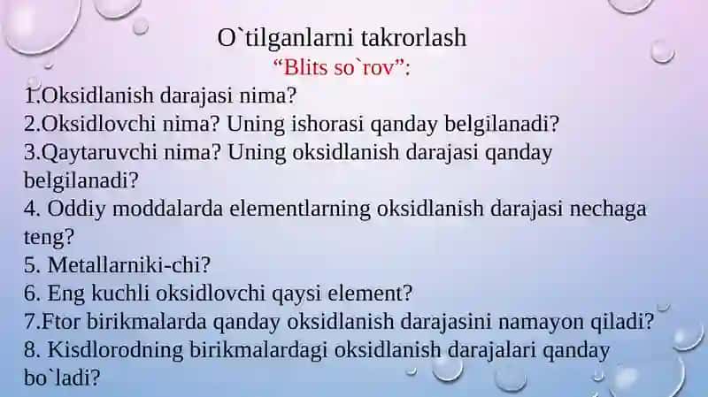 Oksidlanish-qaytarilishreaksiyalari 2