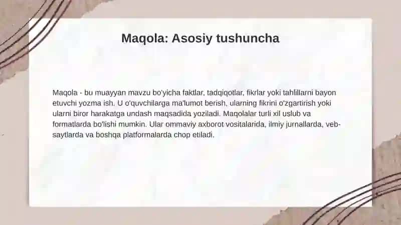 Maqola va uning turlari: Batafsil tahlil 2