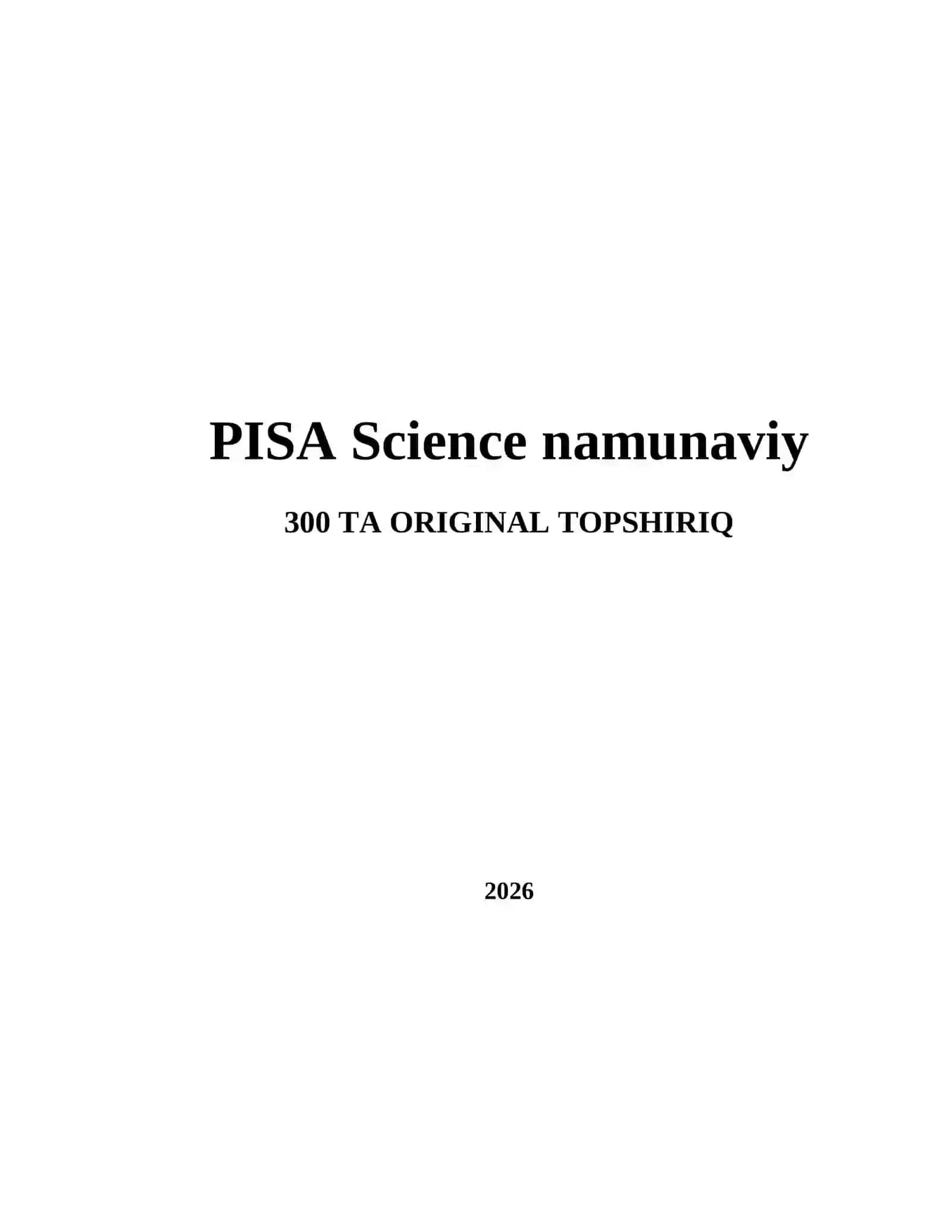 PISA Science namunaviy 2