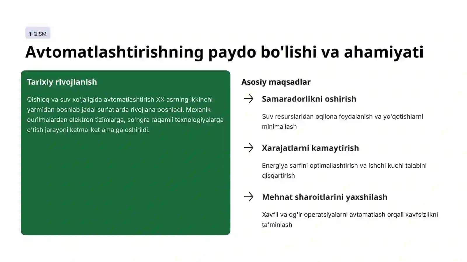Gidromeliorativ tizimlarni avtomatlashtirish: Muammolar va yechimlar 2