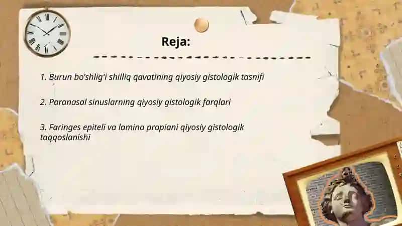 Nafas olish tizimi a'zolarining qiyosiy gistologik tasnifi 2