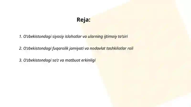 Oʻzbekistondagi ijtimoiy-siyosiy vaziyatlar 2