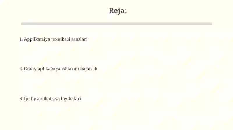 Applikatsiya ishi 2