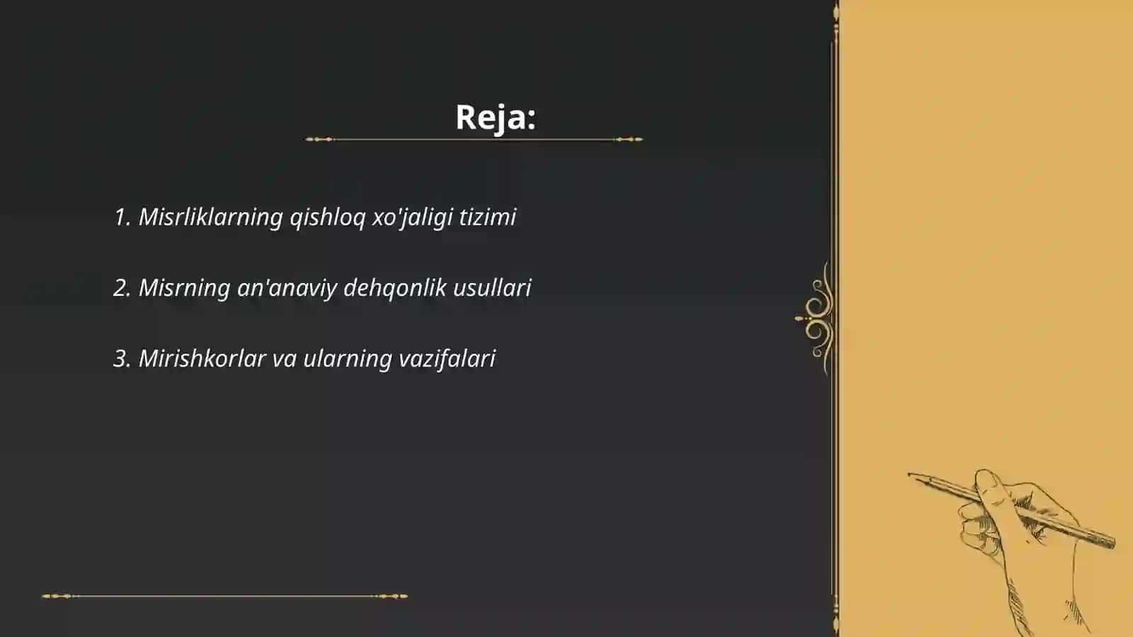 Misr va misrliklar:fallohlar urf odatlari 2
