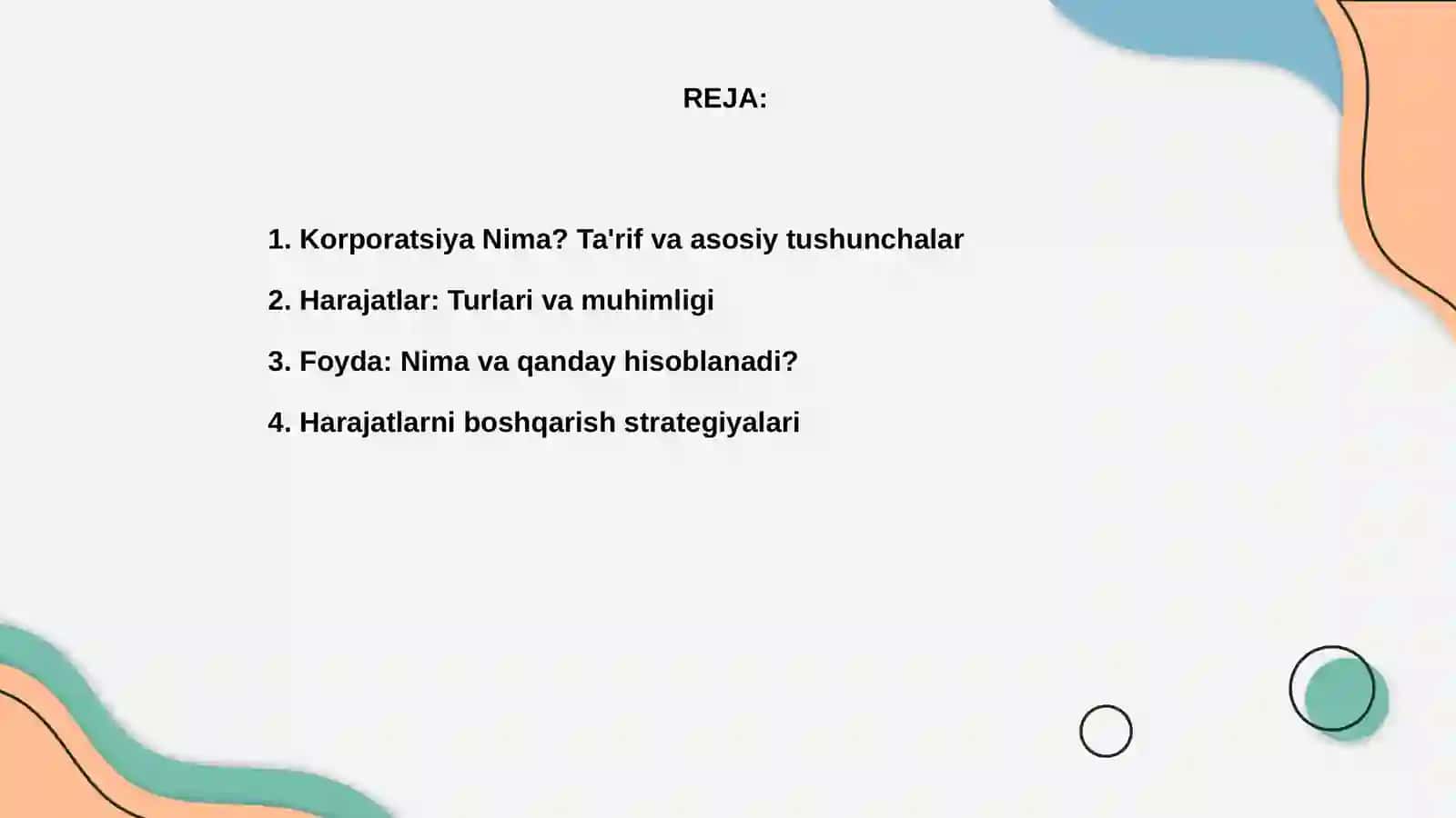 Harajatlar va foyda 2