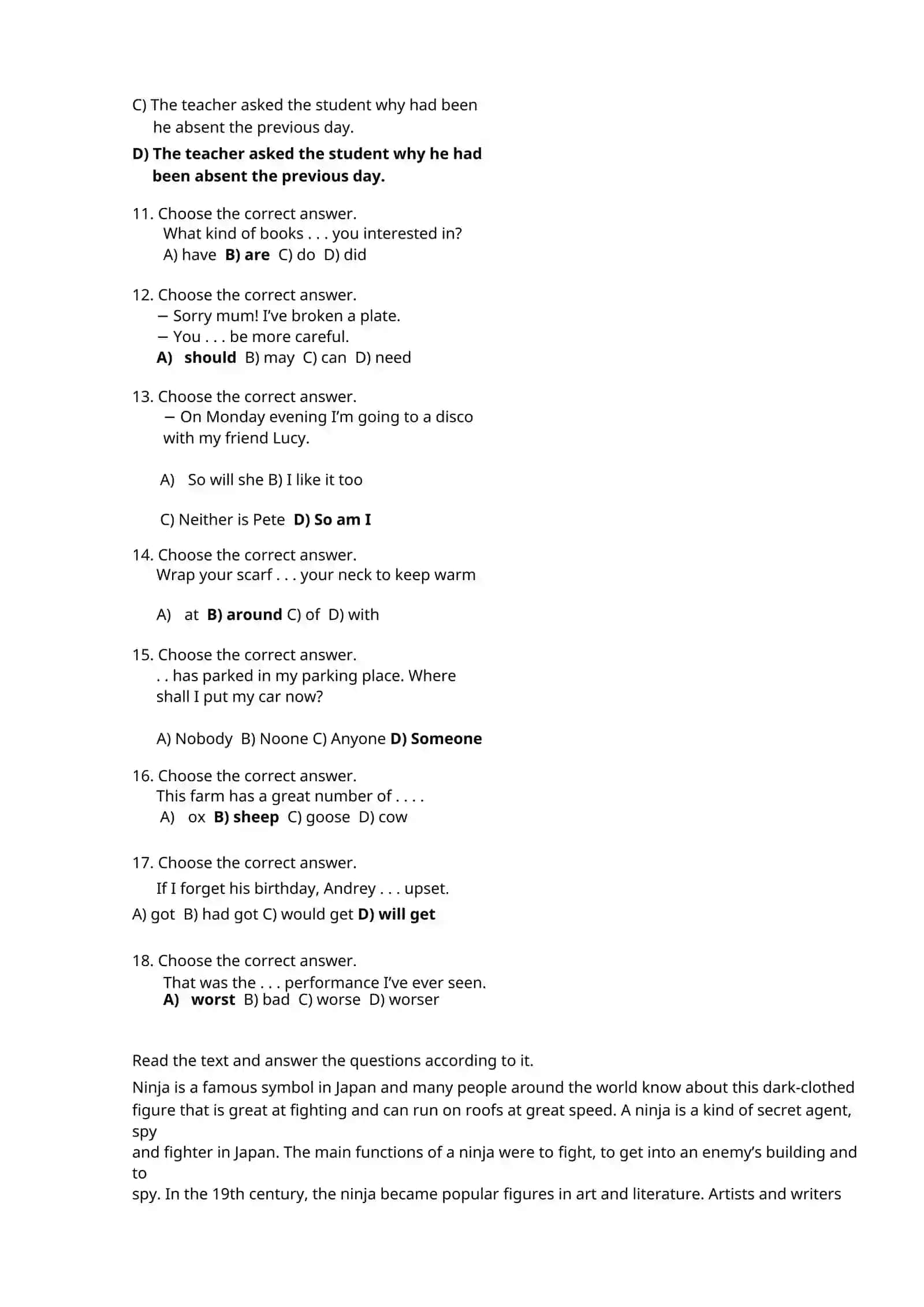 Choose the correct answer 2