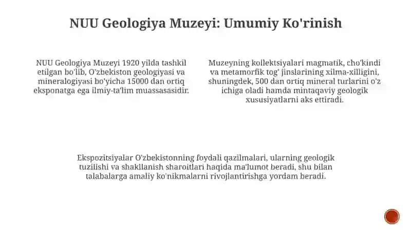 NUU Geologiya Muzeyi 2