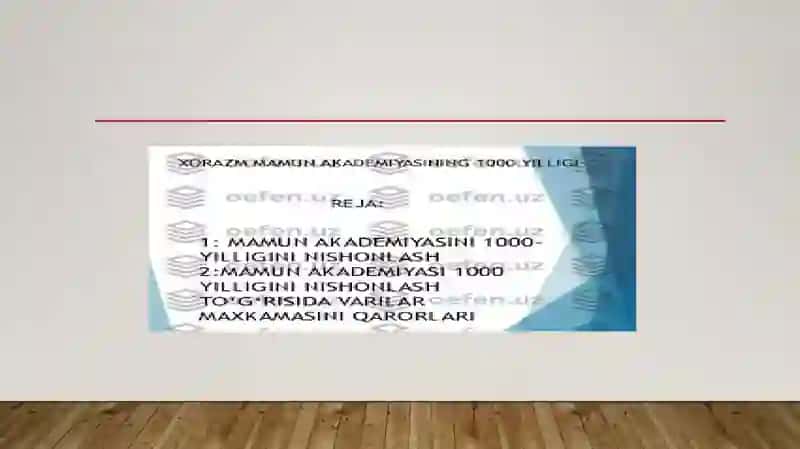 Xorazm Ma’mun akademiyasi 1000 yilligi 2