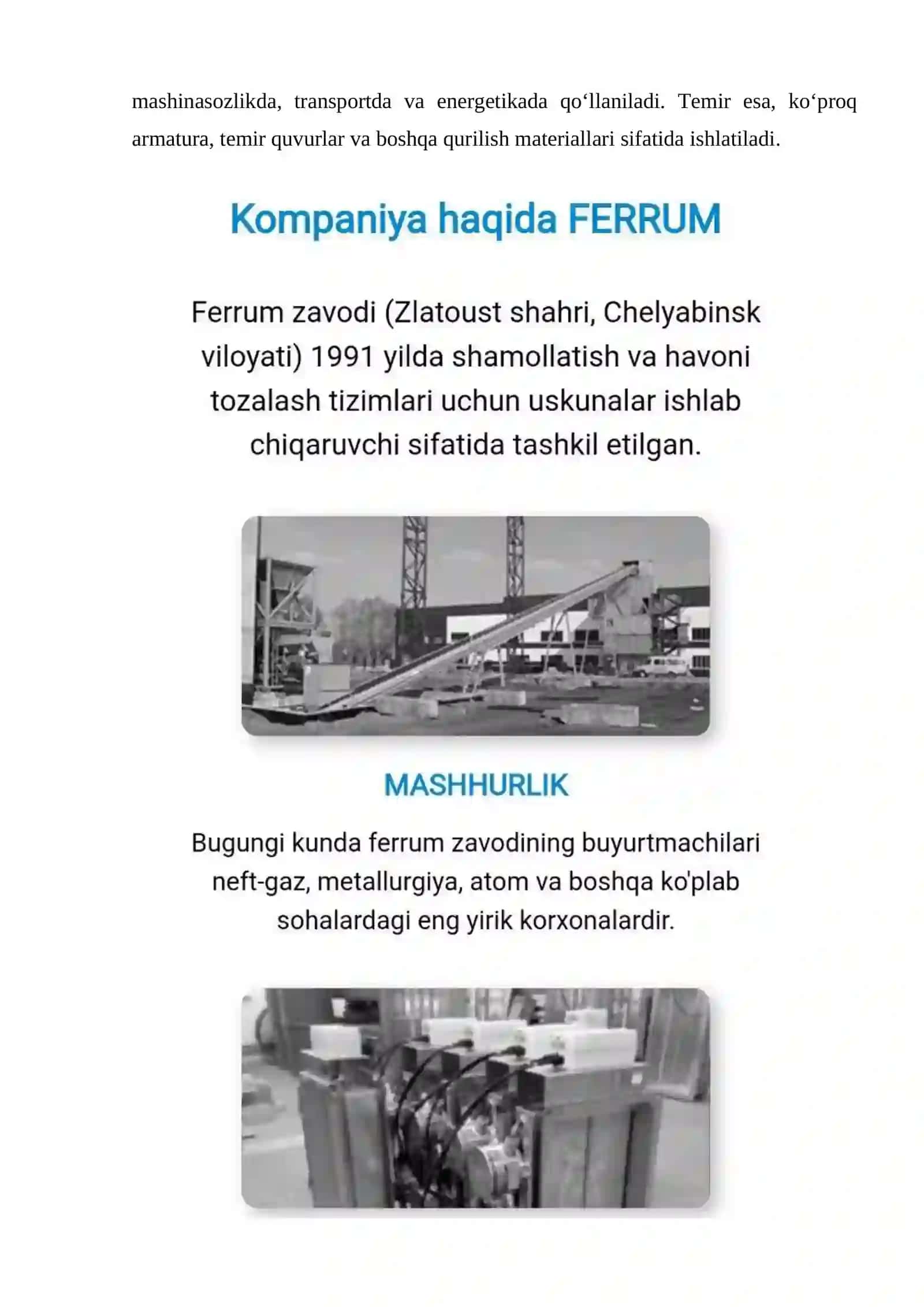 Ferum Zavodlari Haqida Umumiy Ma'lumot 2