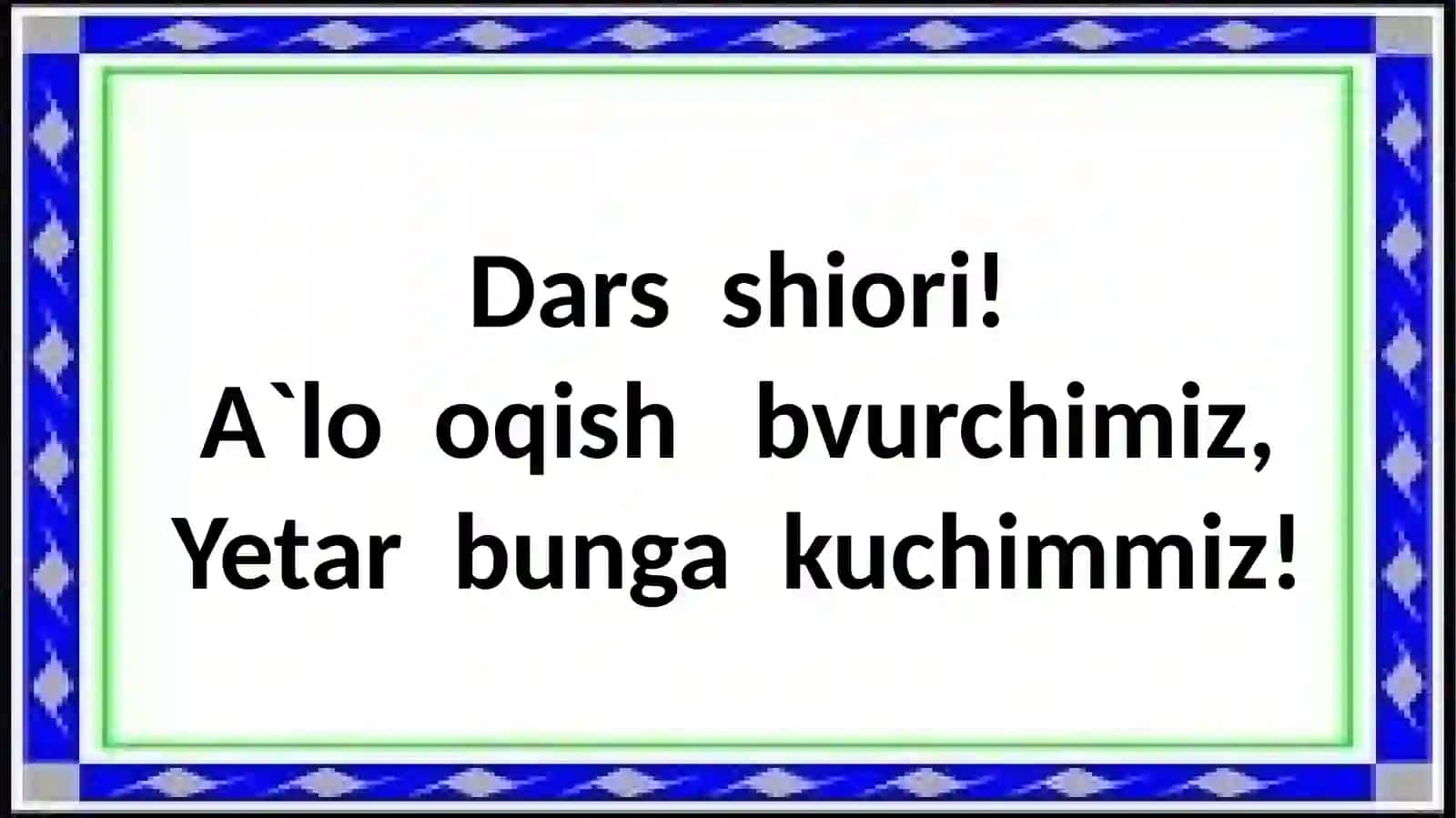 3-sinf Fan: Ona tili va o`qish savodxonligi 2