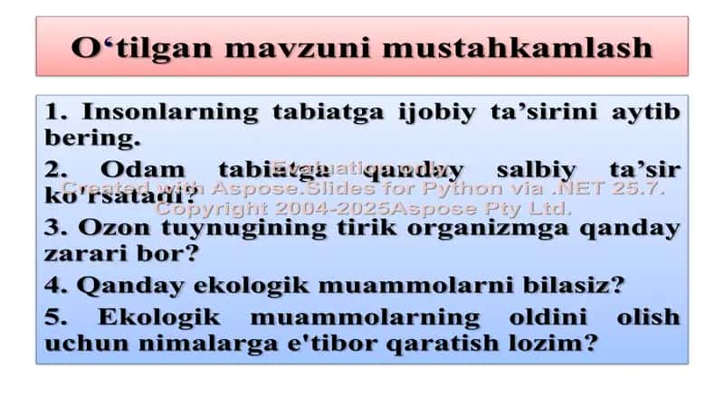 Tabiatni muhofaza qilish 2