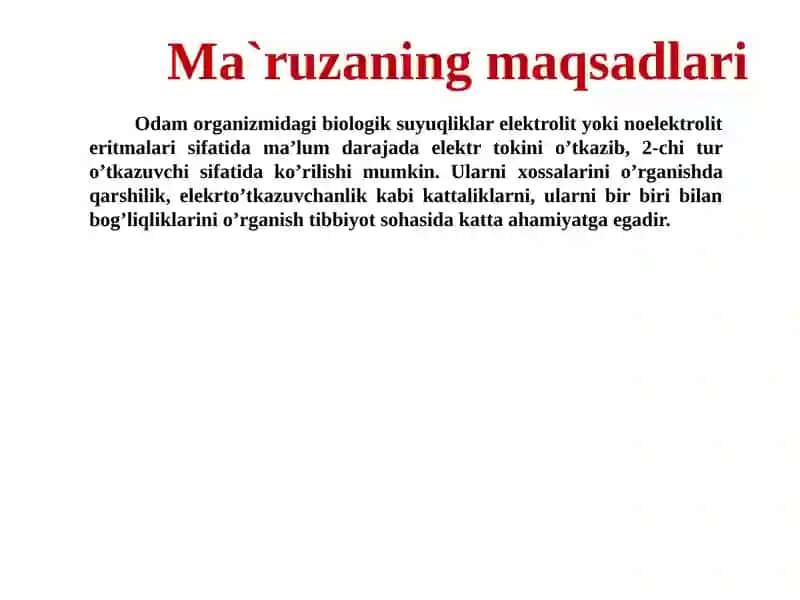 Elektrkimyo asoslari.Elektro’tkazuvchanlik 2