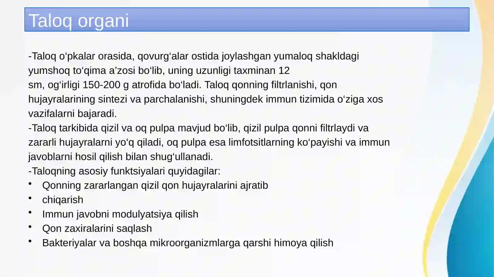Taloqning tug’ma anomaliyalari va o’smalari 2