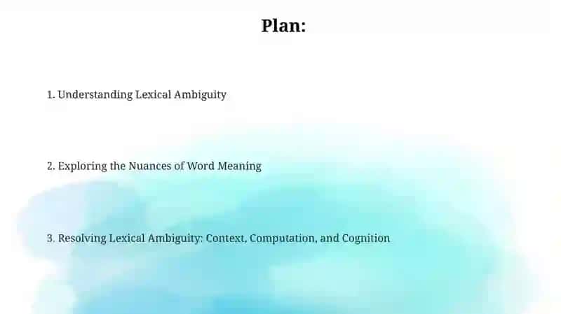 Lexical Ambiguity in English 2