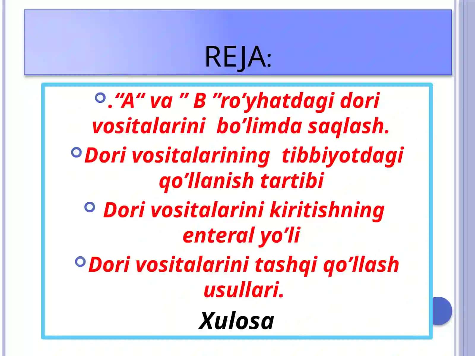 Dorivositalarni qo’llash usullari 2