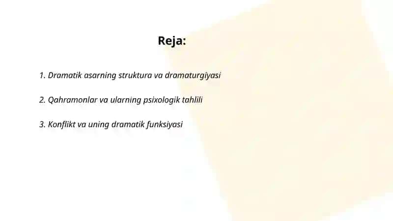 Drammatik asarlar va ularning tahlili 2