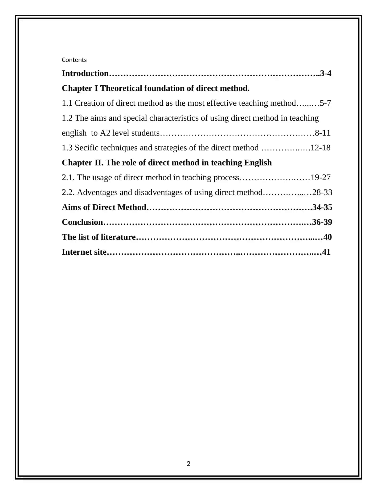 THE ROLE OF THE DIRECT METHOD IN TEACHING ENGLISH A2 LEVEL OF STUDENTS 2