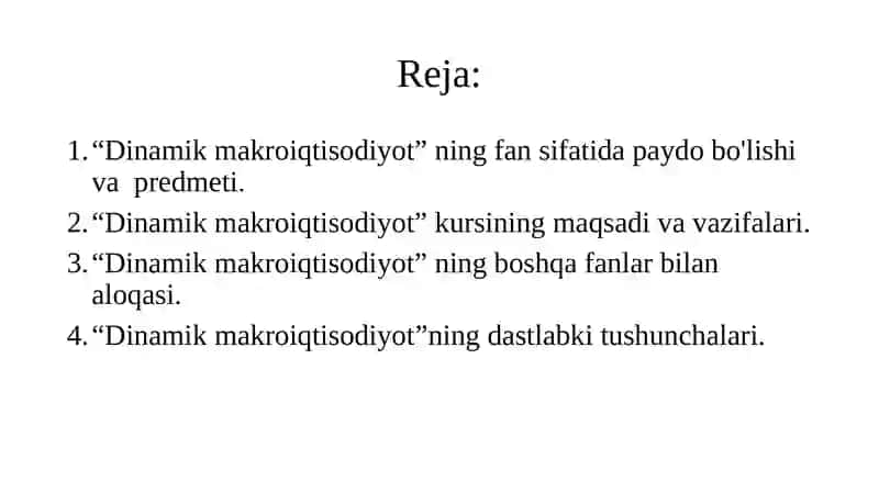 Dinamik makroiqtisodiyot 2