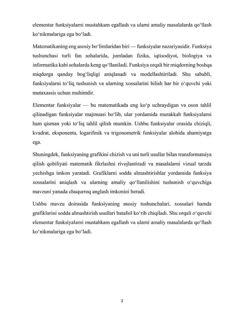 Elementar funksiyalar 2