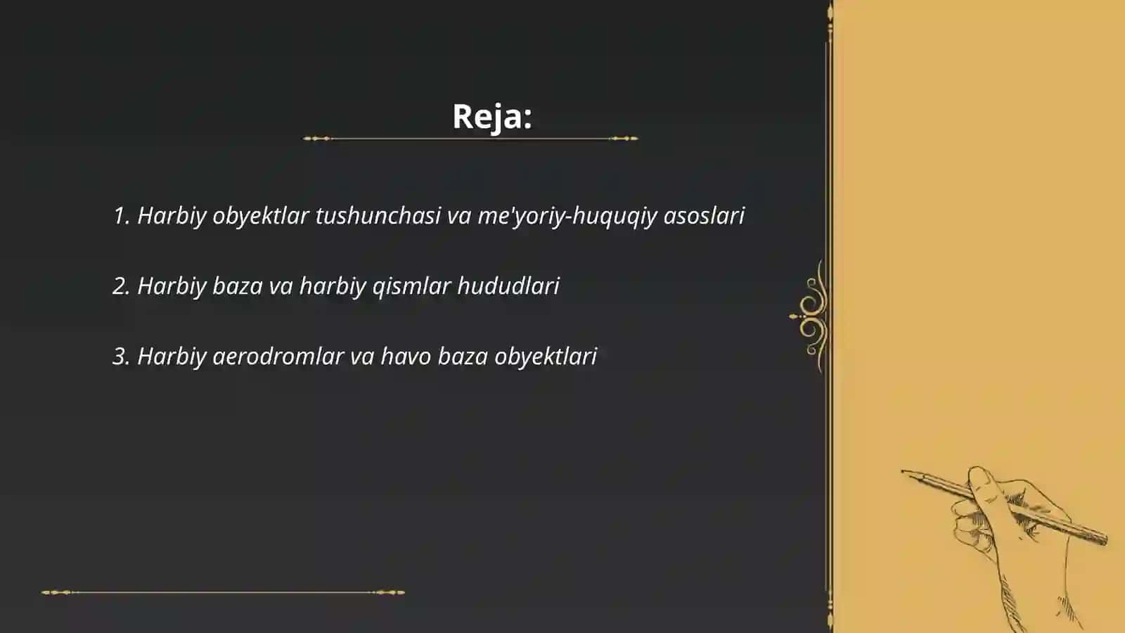 Qanday obyektlar harbiy obyektlar hissoblanadi 2