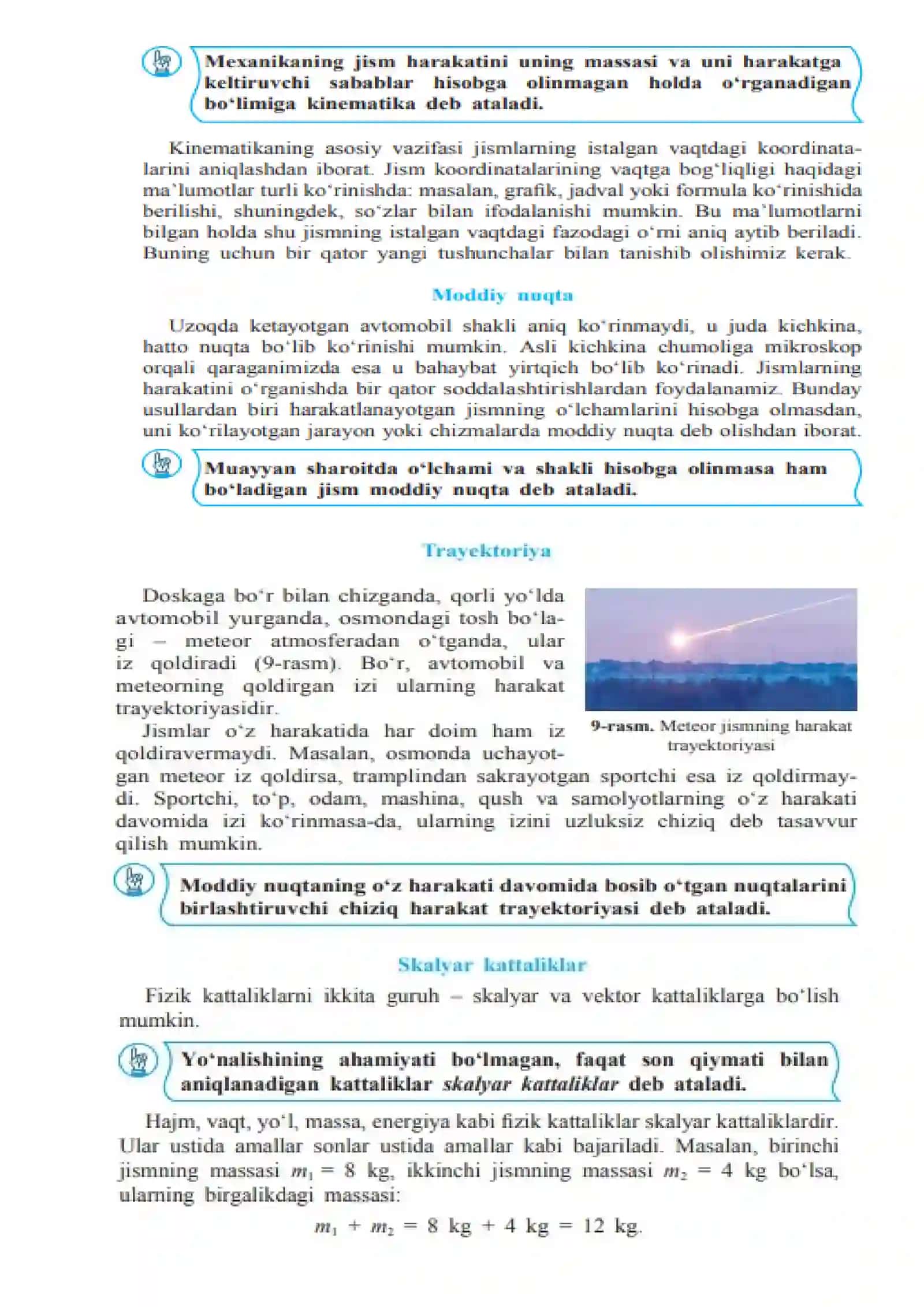 Kinematikaning asosiy tushunchasi 2