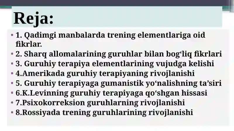 Guruhiy terapiya elementlarining vujudga kelishi 2