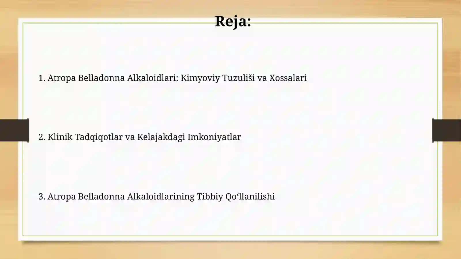 Atropa belladonna alkaloidlari vatibbiyotdaqoʻllanilishi 2
