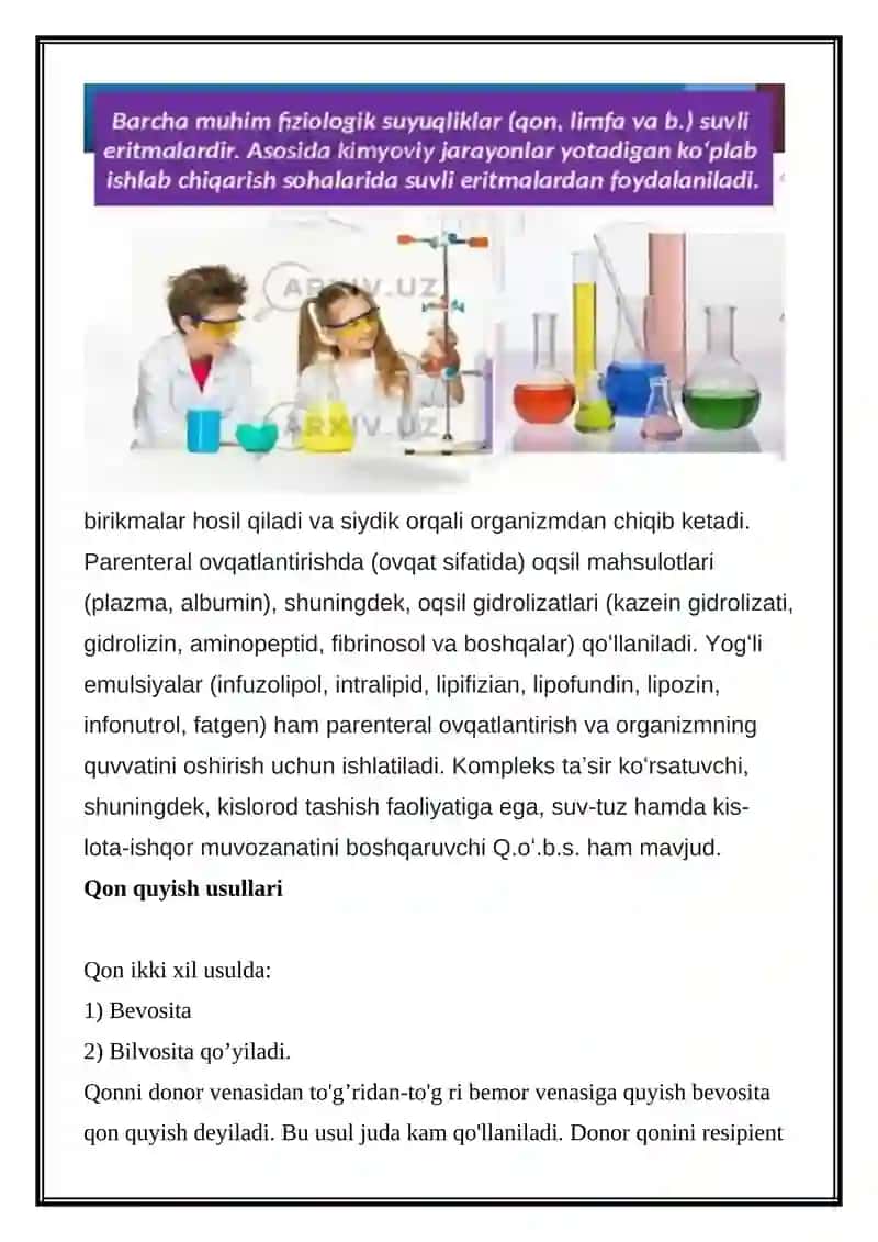 QON O’RNINI BOSUVCHI SUYUQLIKLAR QO’YISH 2