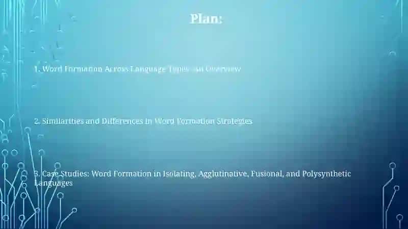 Language Typology and Word Formation 2