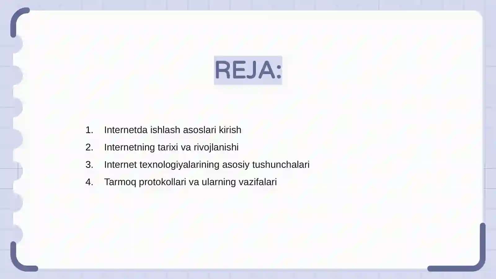 Internetda ishlash asoslari boʻlimini oʻqitish metodikasi 2