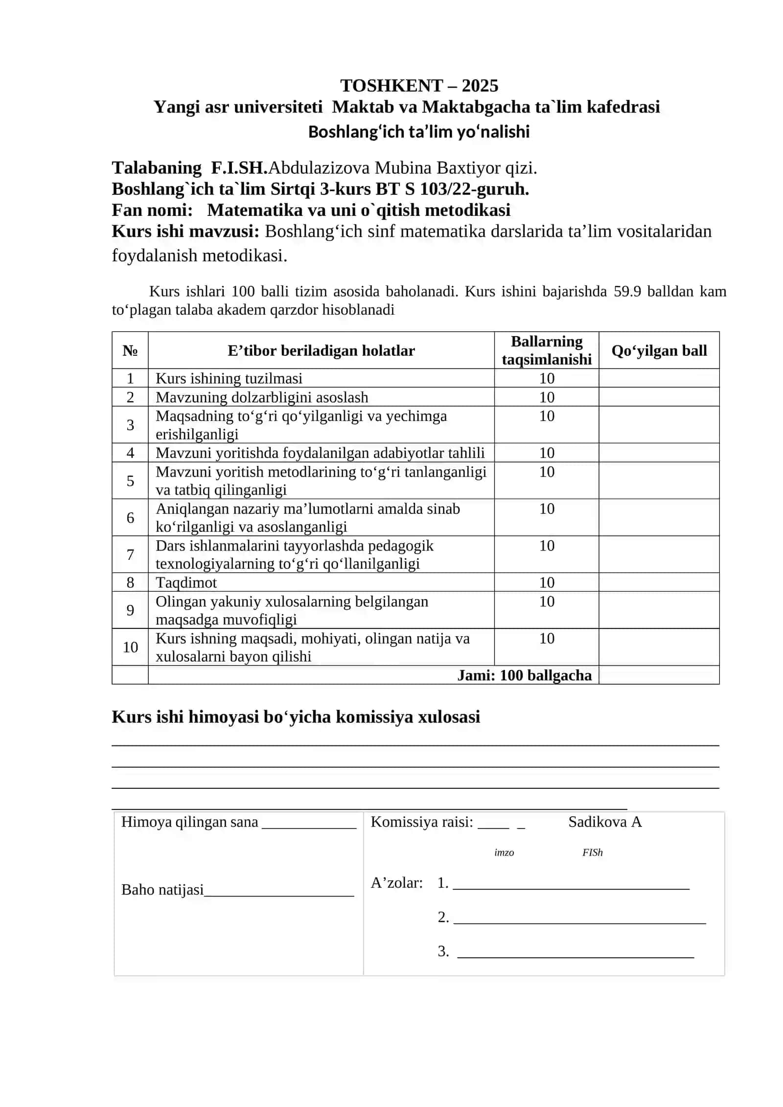 Boshlang‘ich sinf matematika darslarida ta’lim vositalaridan foydalanish metodikasi 2