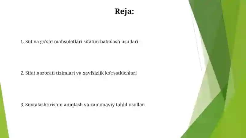 Sut va go'sht mahsulotlarini sifatini aniqlash usullari 2