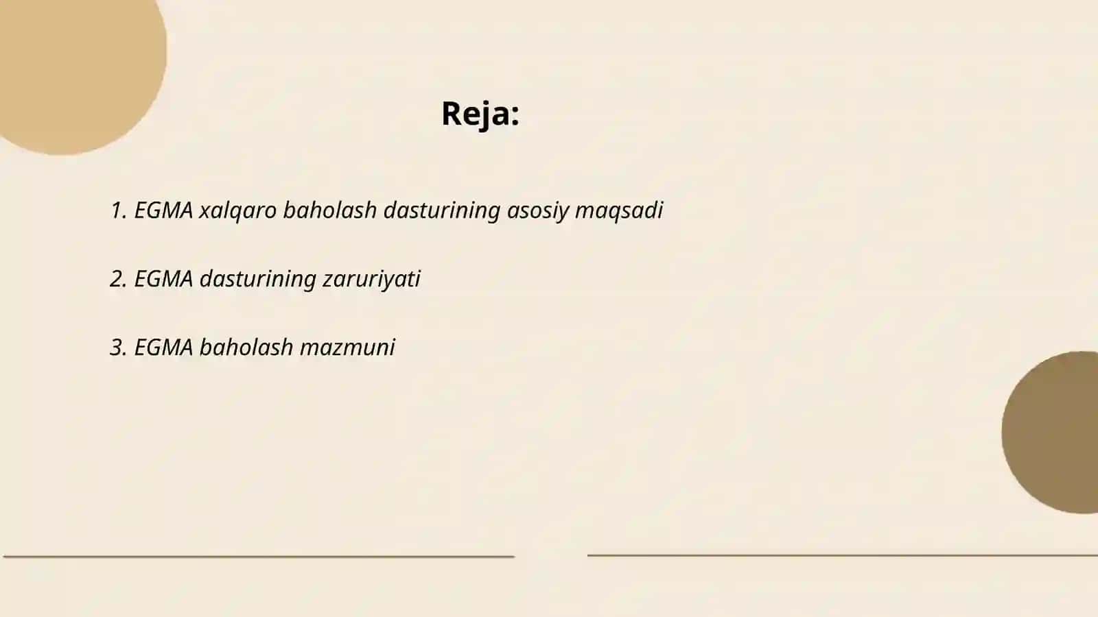 EGMA xalqaro baholash dasturi 2