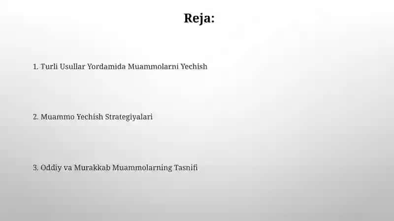 Oddiy va murakkab masalarning tasnifi 2