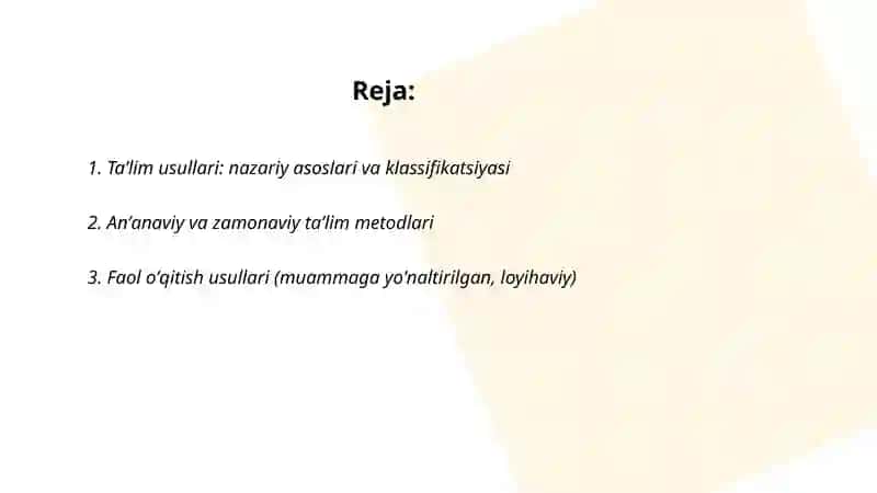 Taʼlim usullari metod va vositalari 2