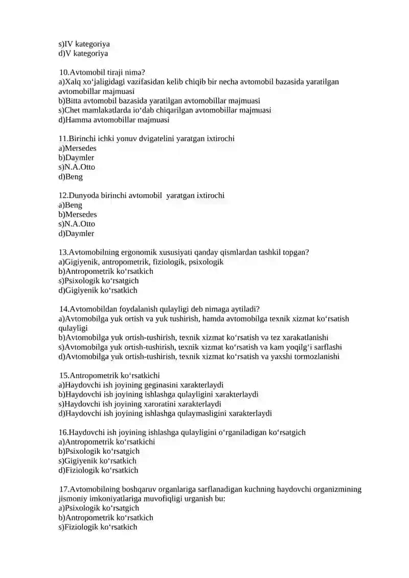 ABTOMOBILLAR MAXSUS KURSI FANI 2