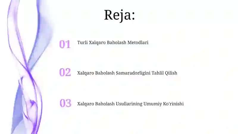 Xalqaro baholash metodlari 2