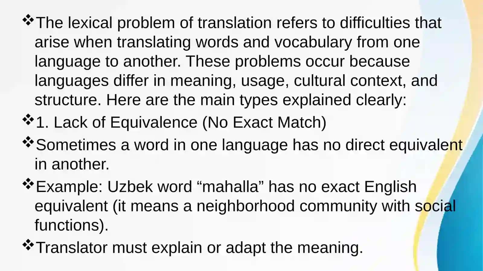 Lexical problem of translation 2