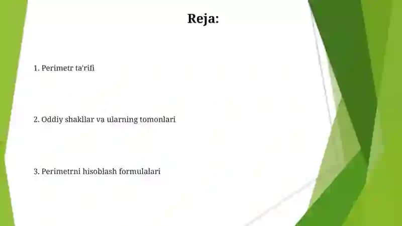 Muntazam shaklning perimetri 2