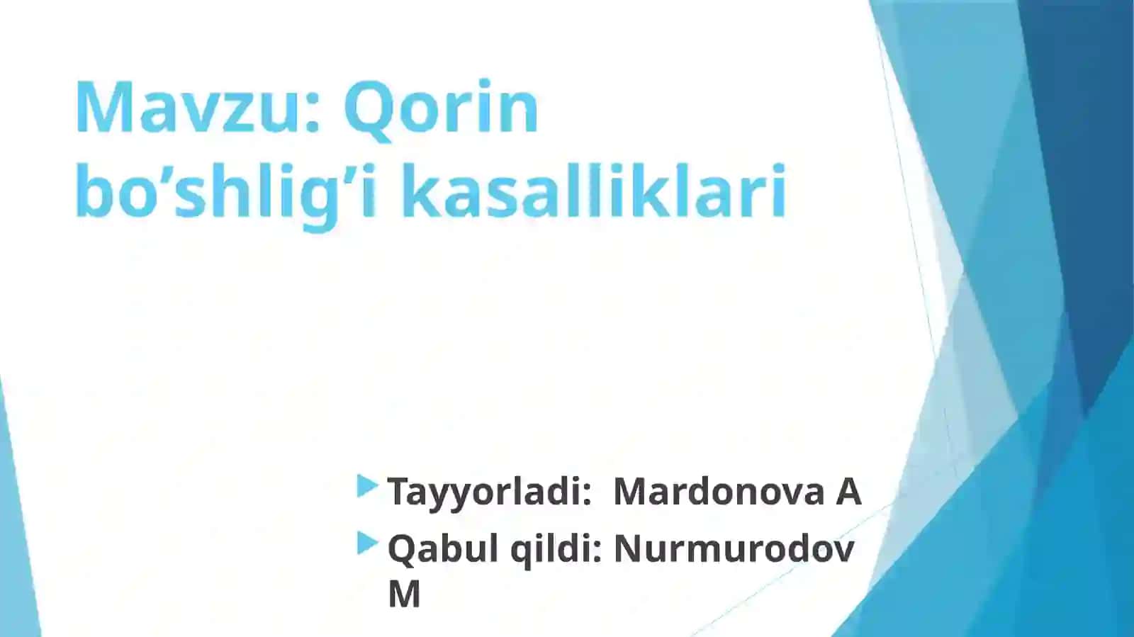 Qorin Bo‘shlig‘i Kasalliklari 2