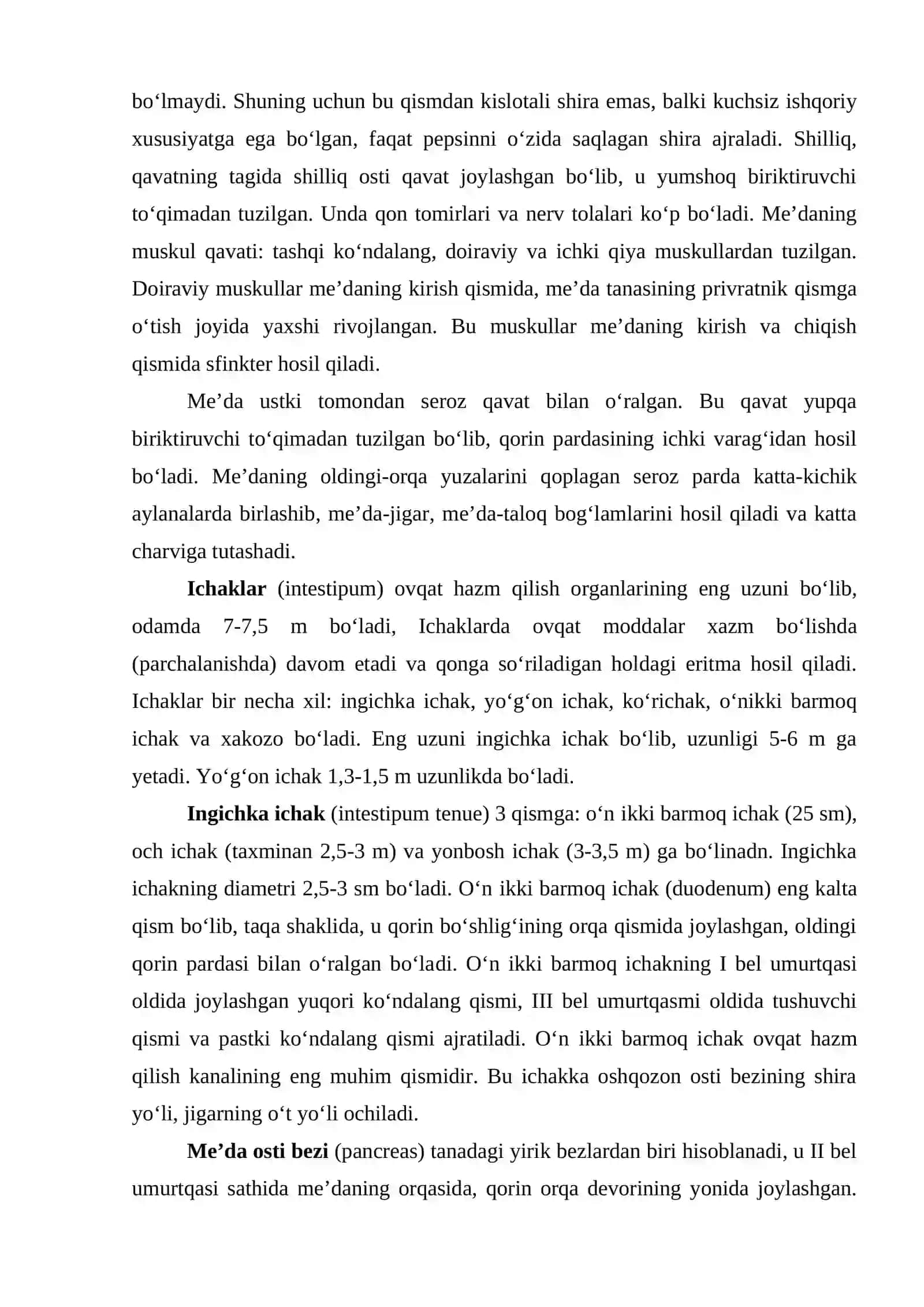 7-MA’RUZA. ME'DA VA ICHAKLARNING TUZILISHI 2
