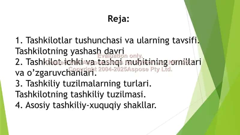 Tashkilotlar va ularni boshqarish 2