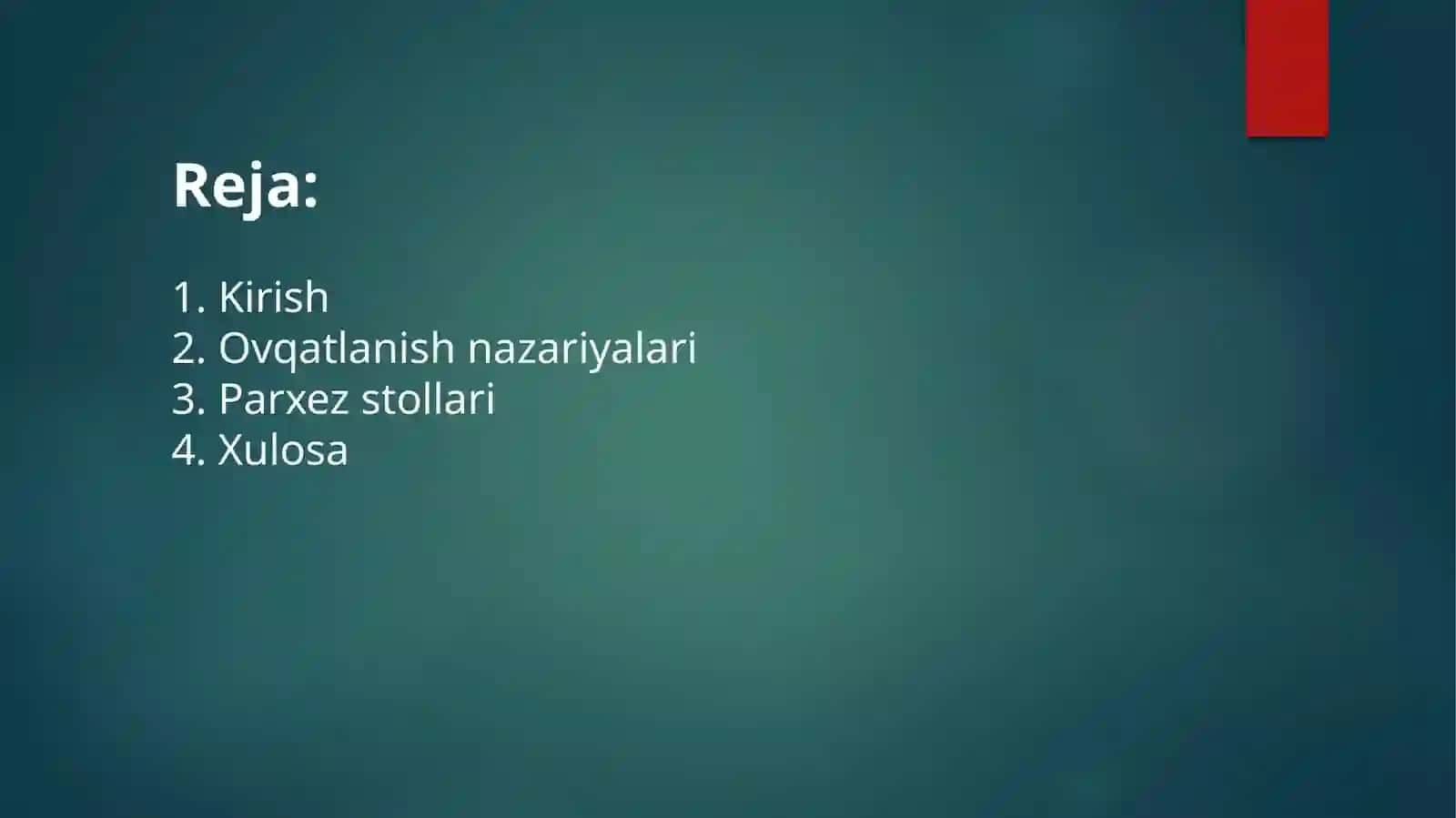 Tibbiyotda ovqatlanish nazariyasi. Parxez stollari 2
